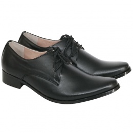 Boys Black Matt Derby Pointed Shoes 'George'